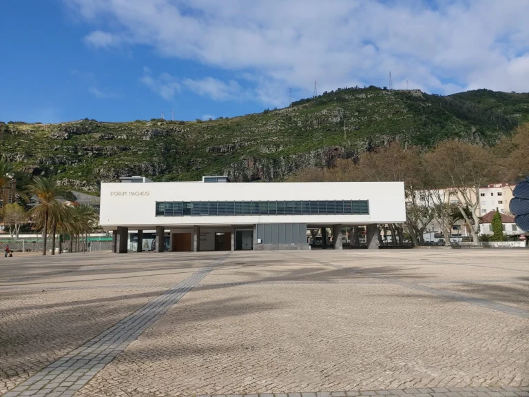 Modern building on a square in Machico