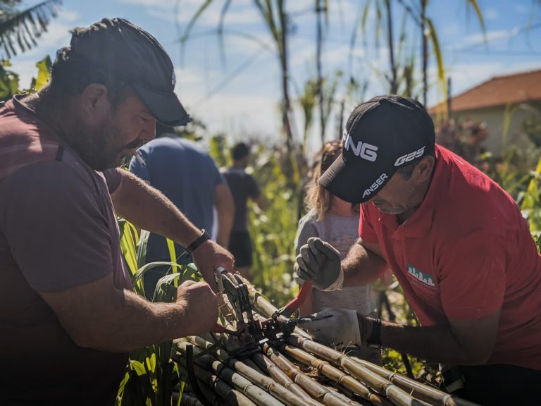 Grilling at a community barbecue