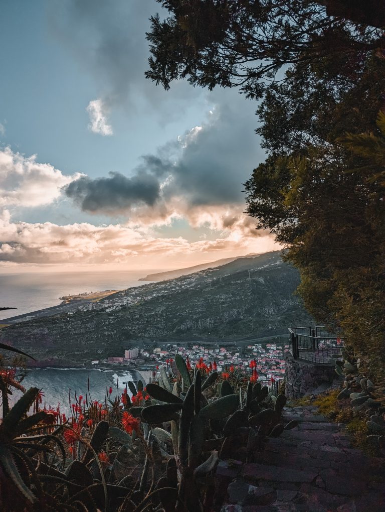 Sunset over the coast near Machico