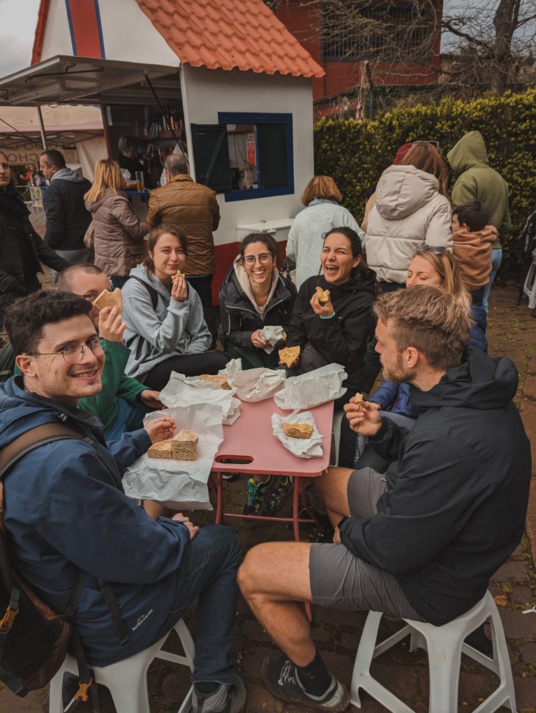 Community lunch in a busy restaurant