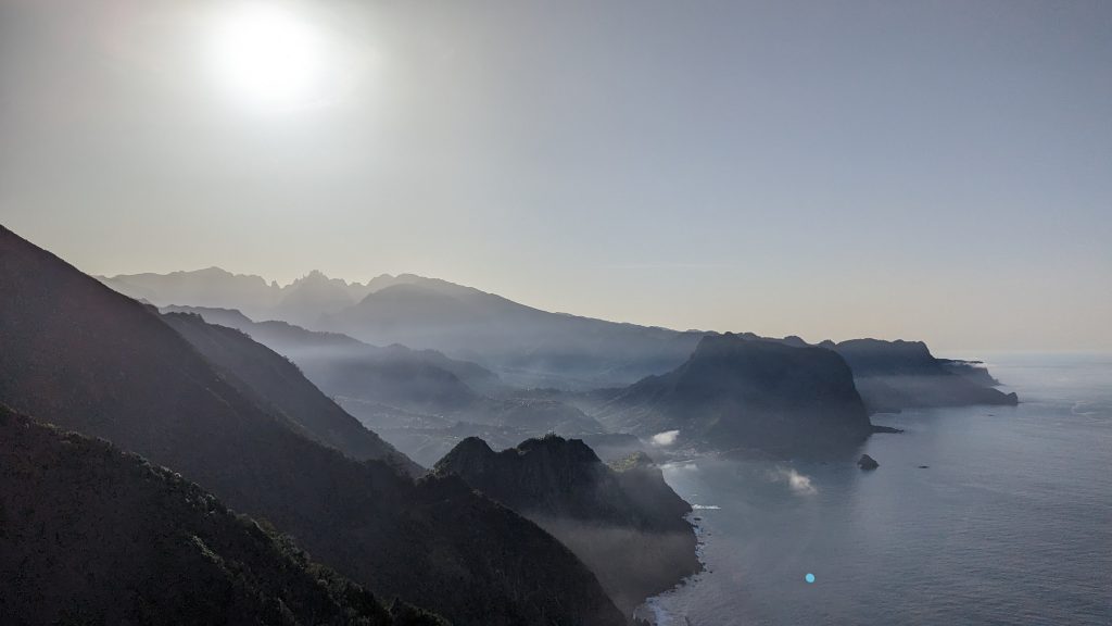 Mountain ridges above the clouds