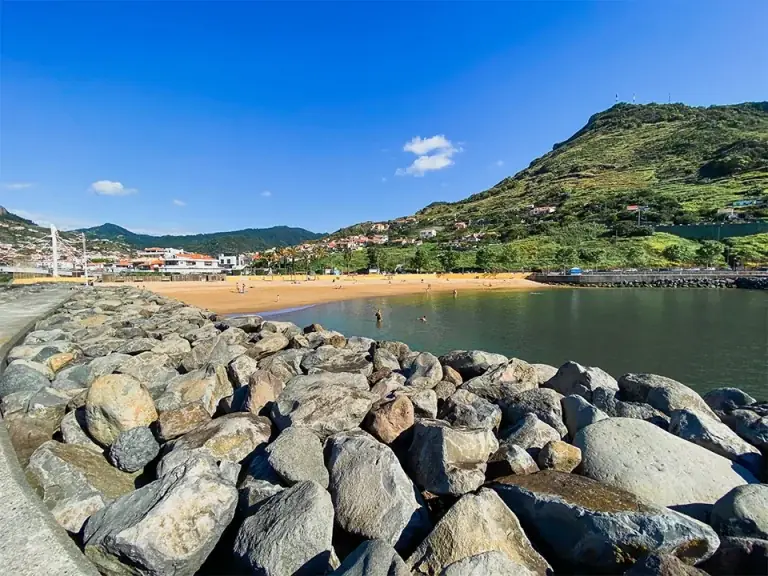 Beach of Machico with golden sand